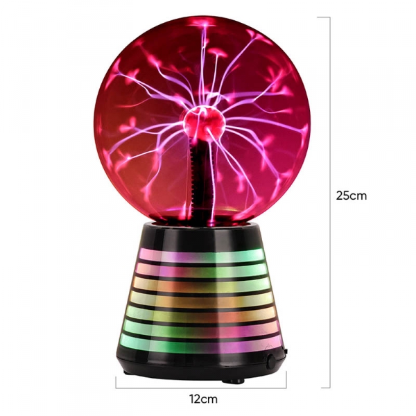 כדור פלזמה 6 אינץ' עם בסיס תאורת RGB