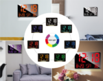 שעון קיר או שולחני RGB עם שלט