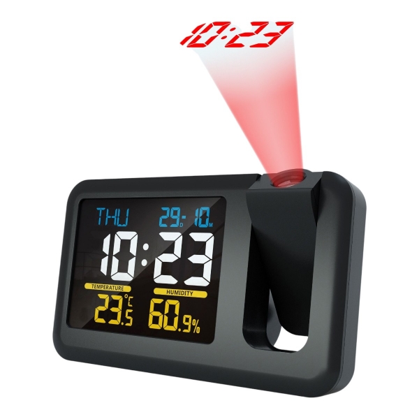 שעון LCD עם מקרן ומסך צבעוני שעון LCD עם מקרן ומסך צבעוני