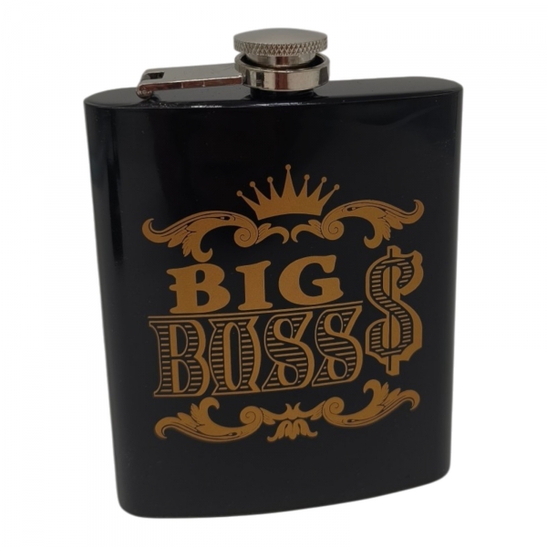 פלאסק מתכת שחור 7 אונקיות BIG BOSS פלאסק מתכת שחור 7 אונקיות BIG BOSS