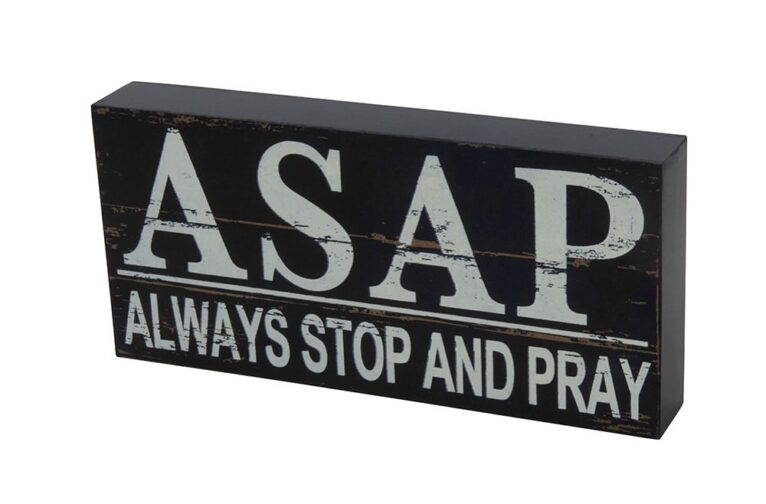 ⁦שלט עץ ASAP: Always Stop And Pray⁩, תמונה ⁦2⁩