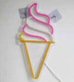 ⁦שלט ניאון LED בצורת גביע גלידה, חיבור USB⁩, תמונה ⁦2⁩