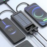מטען סולארי 10,000mAh עם כבלים מובנים ומסך, תמונה 3