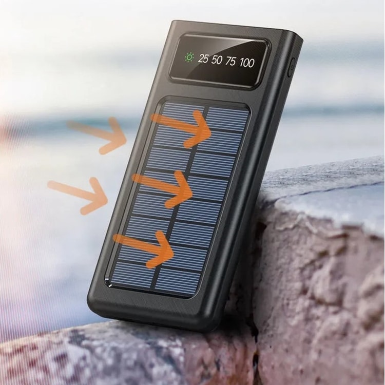 סוללת-גיבוי-סולארי4.jpg מטען סולארי 10,000mAh עם כבלים מובנים ומסך, תמונה 1