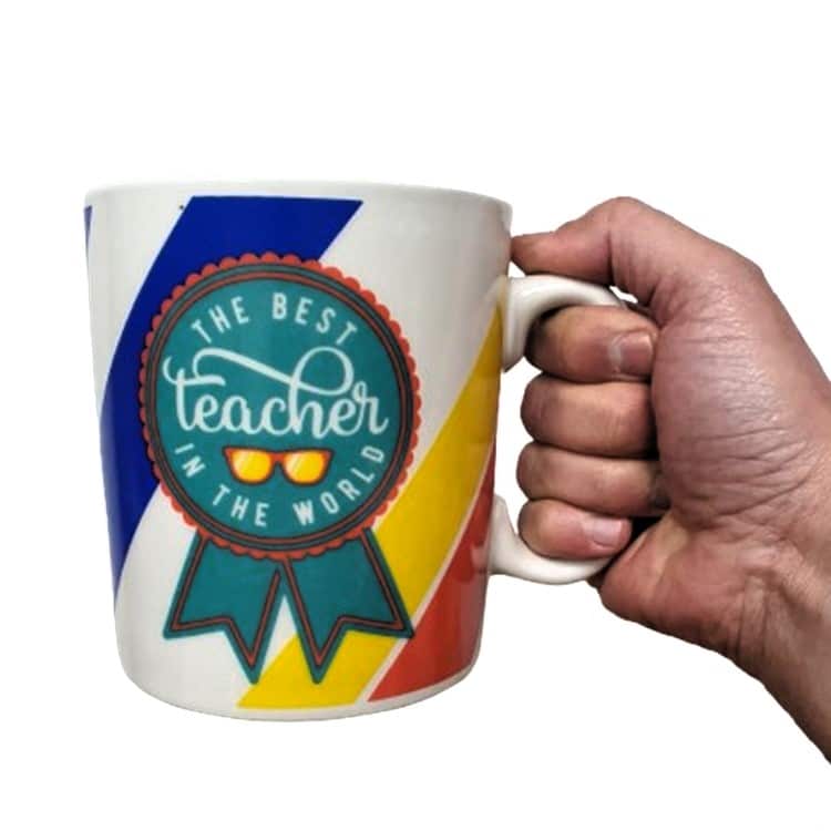 ספל-מורה2.jpg ספל ענק 900 מ"ל THE BEST TEACHER IN THE WORLD, תמונה 1