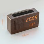 רדיו שעון מעורר LED בגימור עץ, תמונה 2