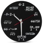 שעון קיר עם משוואות מתמטיות
